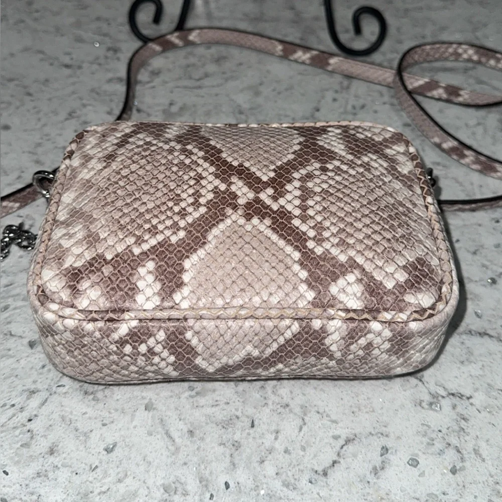 Michael Kors Snake Print Crossbody Bag Cindy Leather Purse AUTHENTIC Like New - Picture 10 of 12